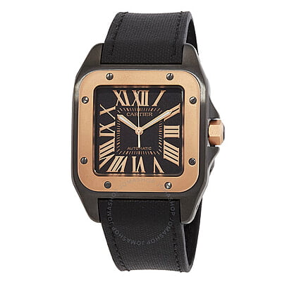 Santos 100 Pink Gold Medium Men's Watch